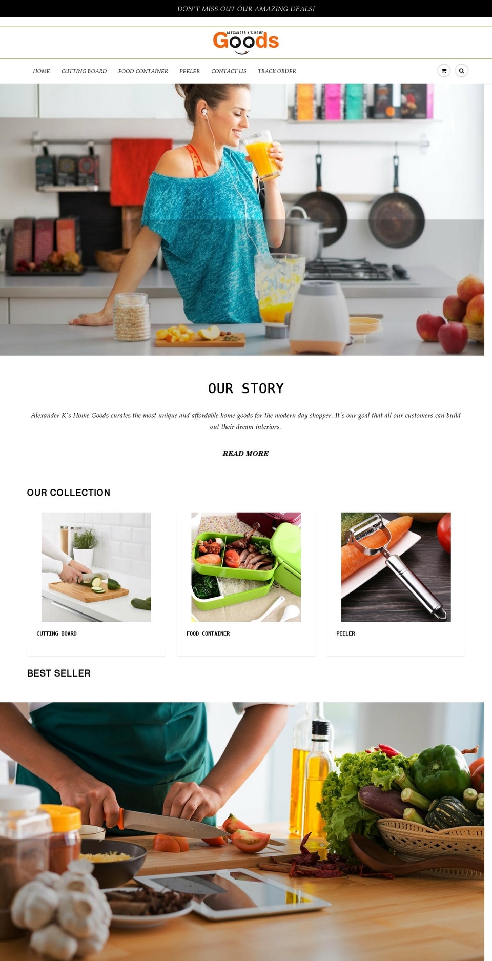 alexanderkhomegoods.com shopify website screenshot