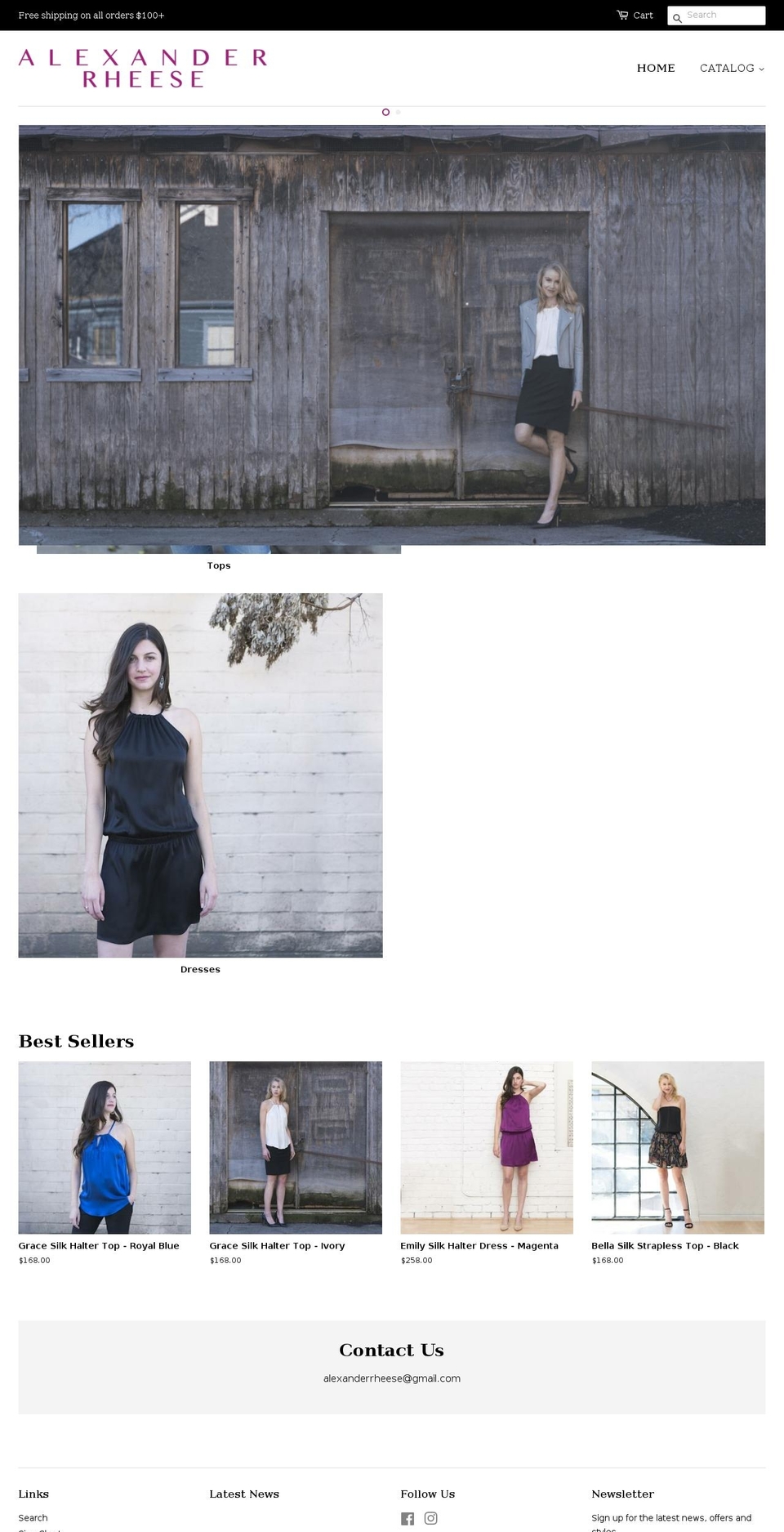 alexanderrheese.com shopify website screenshot