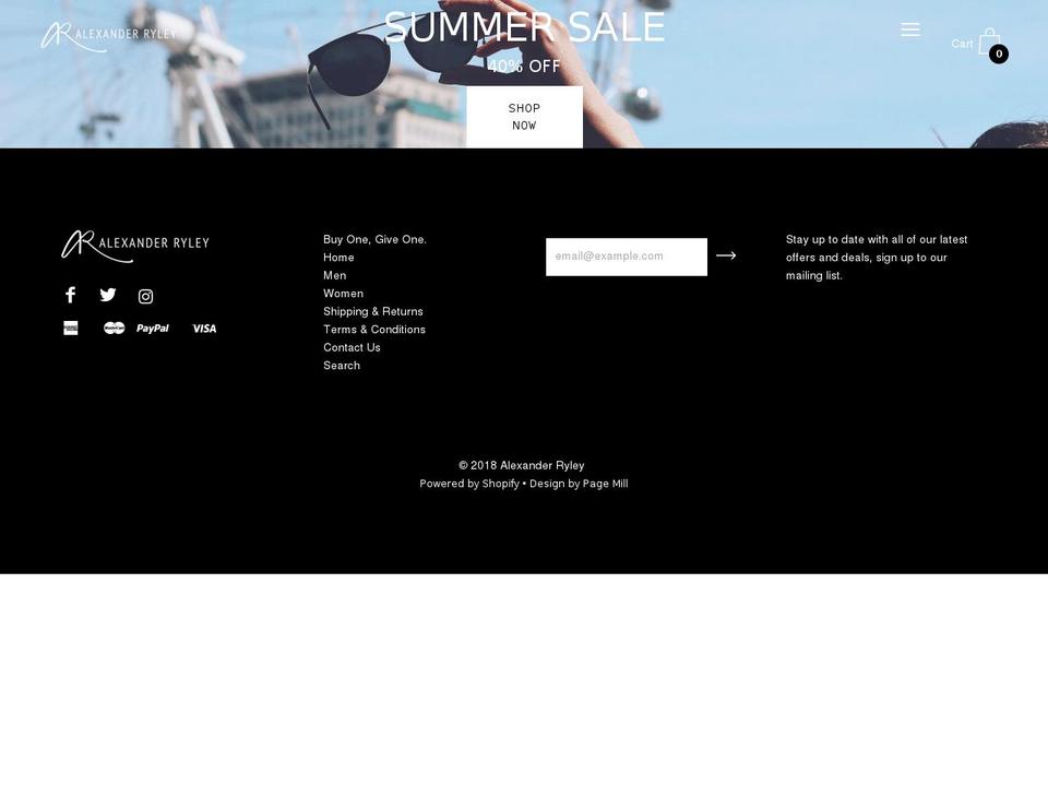 alexanderryley.com — Shopify storefront screenshot