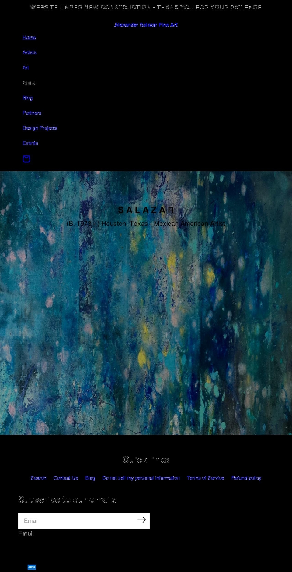 alexandersalazarfineart.com shopify website screenshot