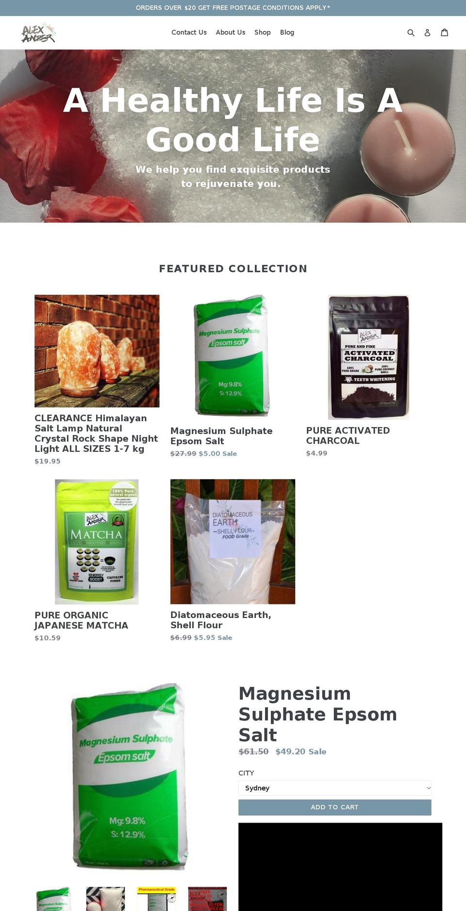 alexandershealth.com — Shopify storefront screenshot