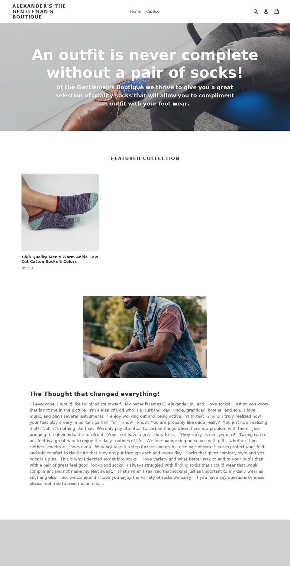 alexandersthegentlemansboutique.com — Shopify storefront screenshot