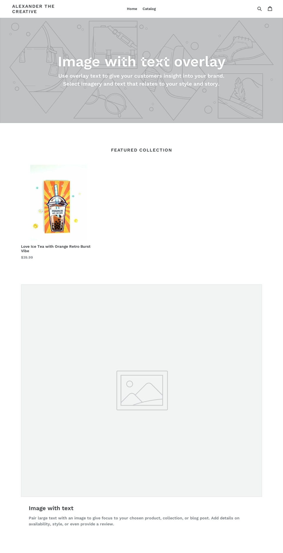 alexanderthecreative.com shopify website screenshot