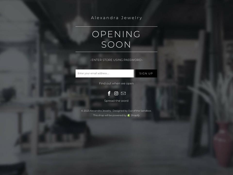 alexandra-jewelry.myshopify.com shopify website screenshot