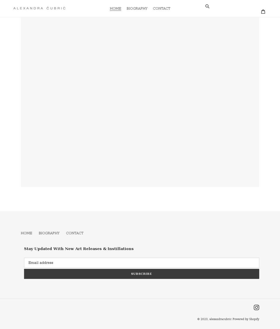 alexandracubric.com shopify website screenshot