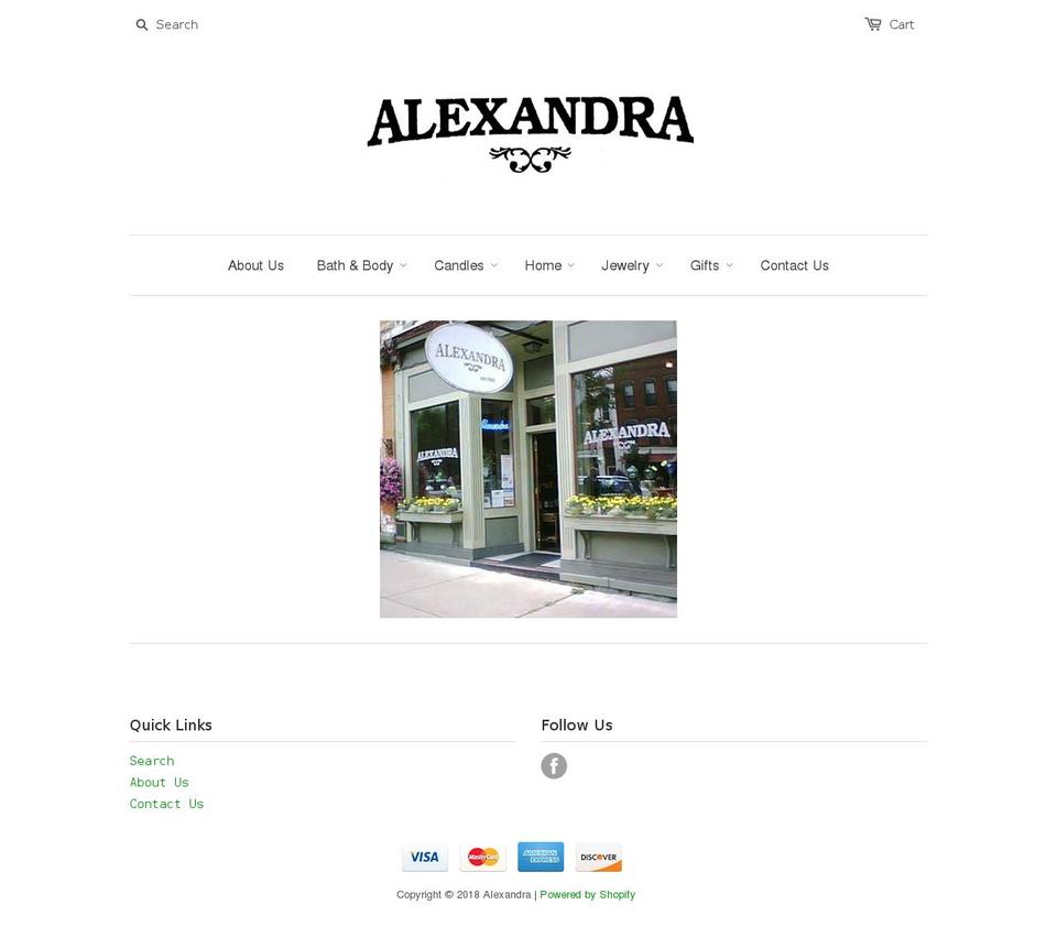 alexandragiftsonline.com shopify website screenshot