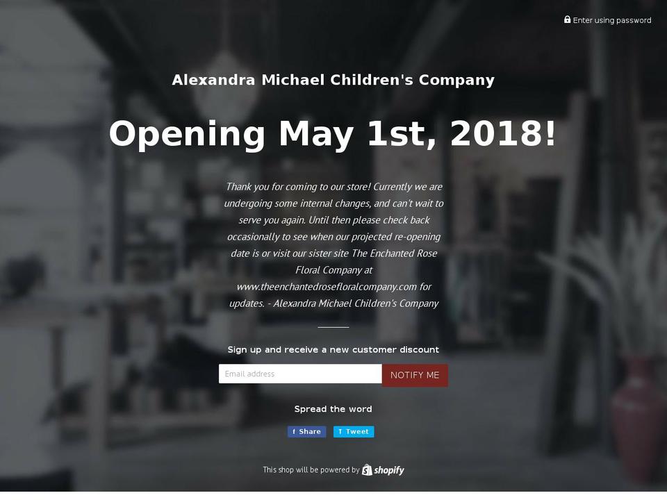 alexandramichaelchildrenscompany.com — Shopify storefront screenshot