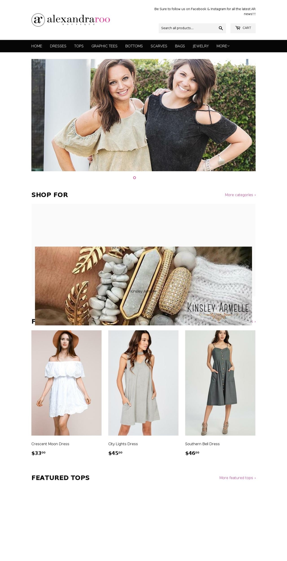 alexandrarooboutique.com — Shopify storefront screenshot
