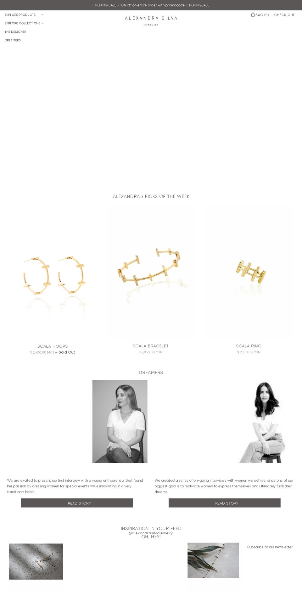 alexandrasilva.com — Shopify storefront screenshot
