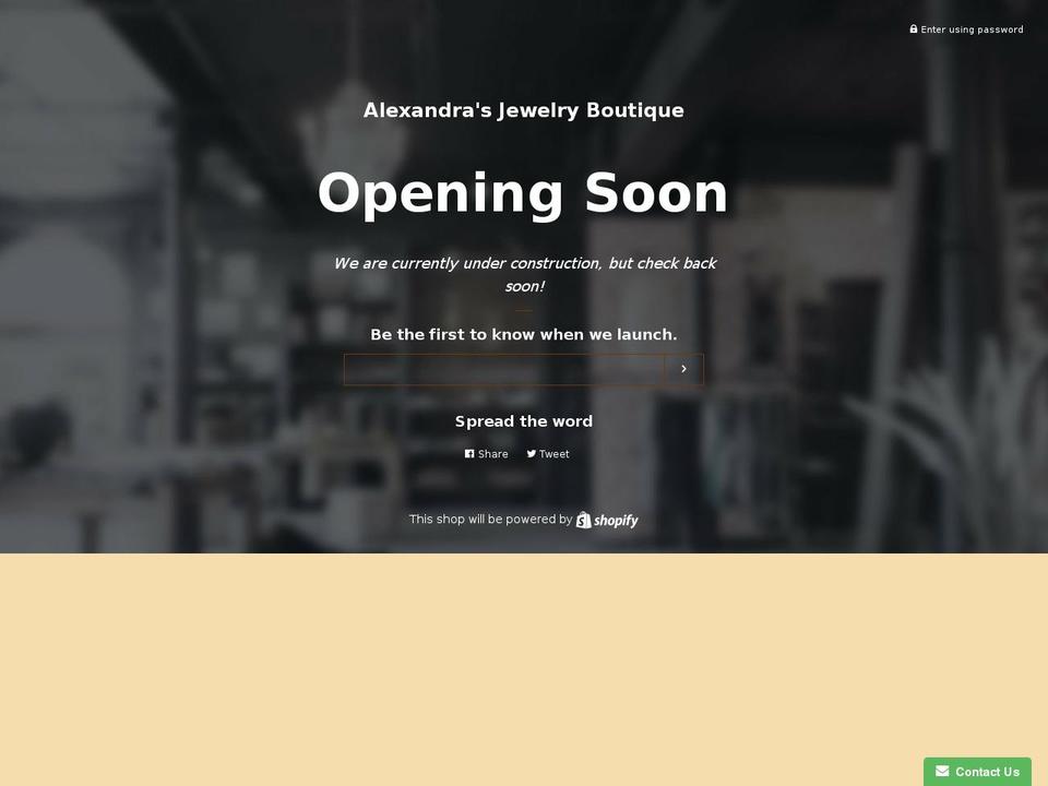 alexandrasjewelrybox.com — Shopify storefront screenshot