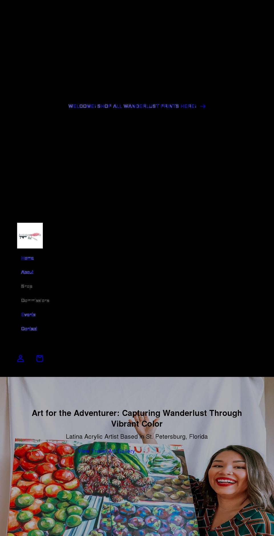 alexandrawuykeart.com shopify website screenshot