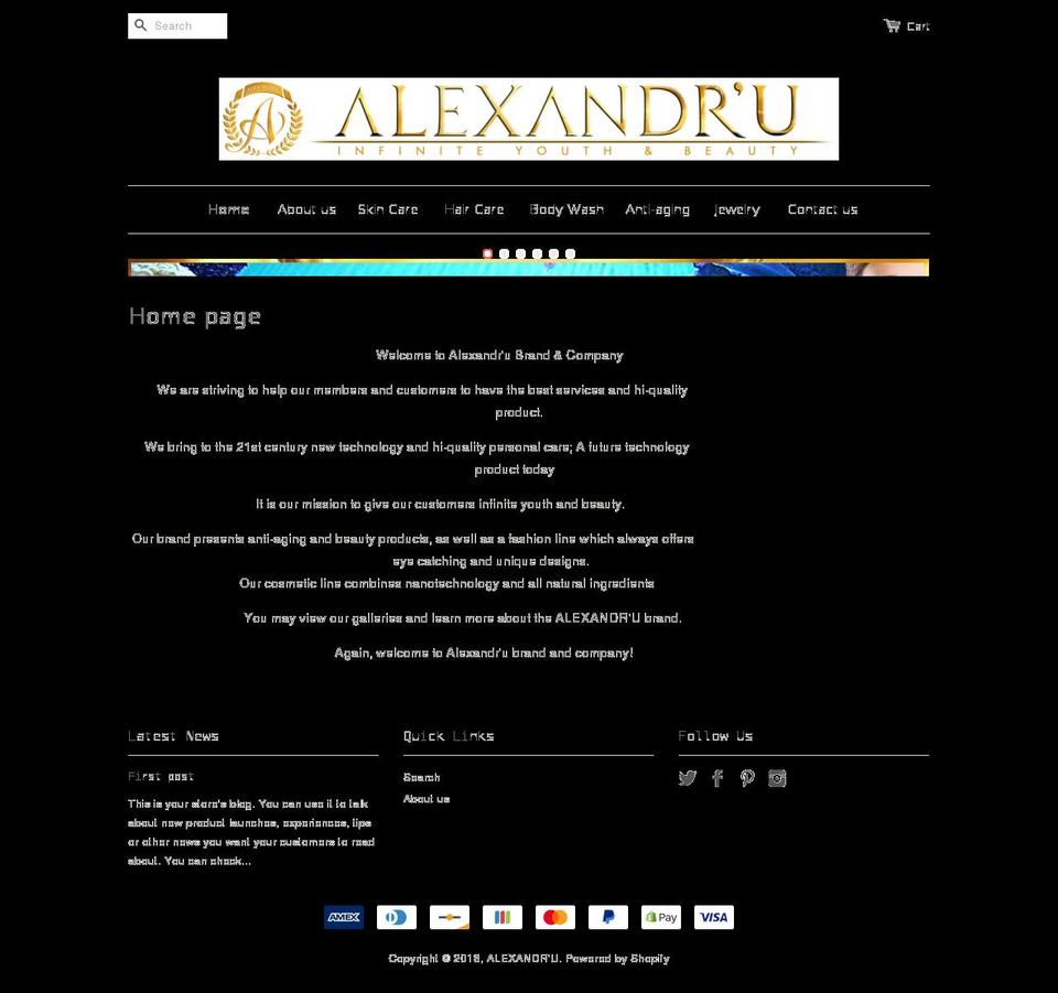 alexandrubrand.com — Shopify storefront screenshot