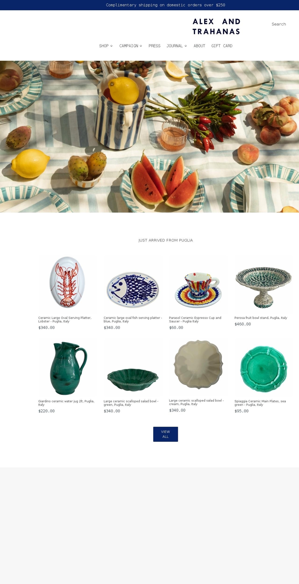 alexandtrahanas.com — Shopify storefront screenshot
