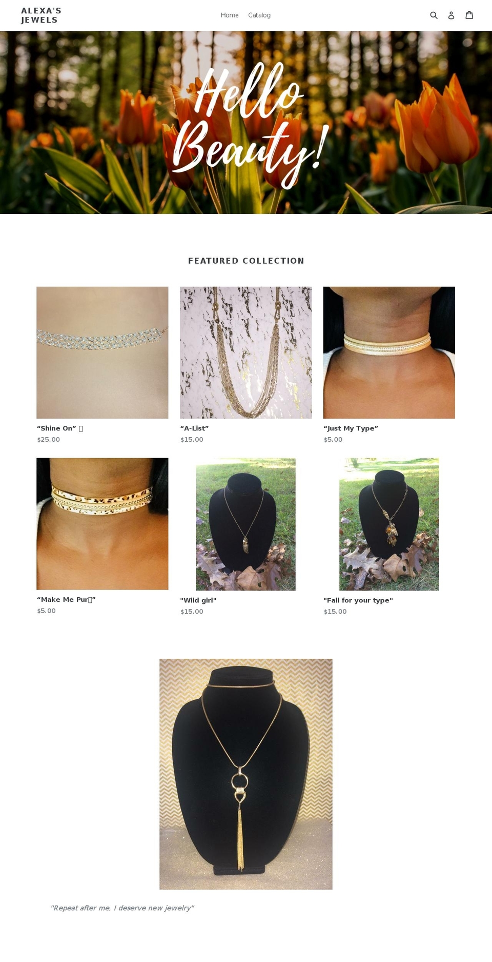 alexasjewels.com — Shopify storefront screenshot