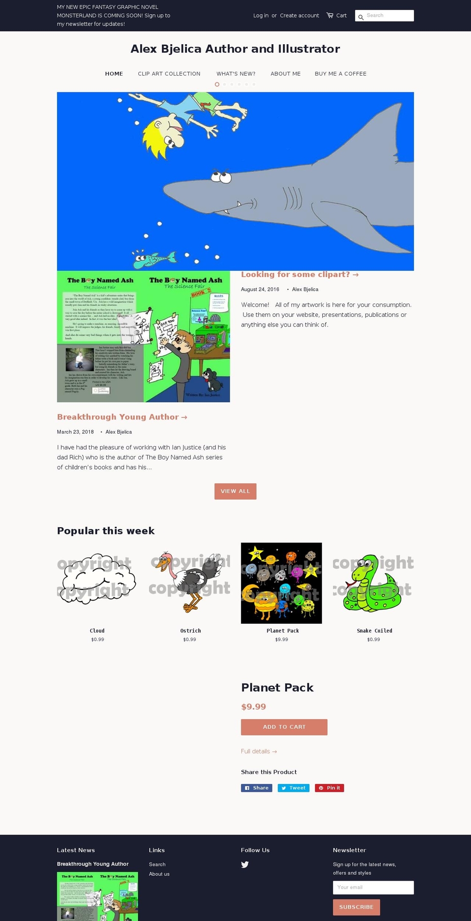 alexbjelica.com — Shopify storefront screenshot
