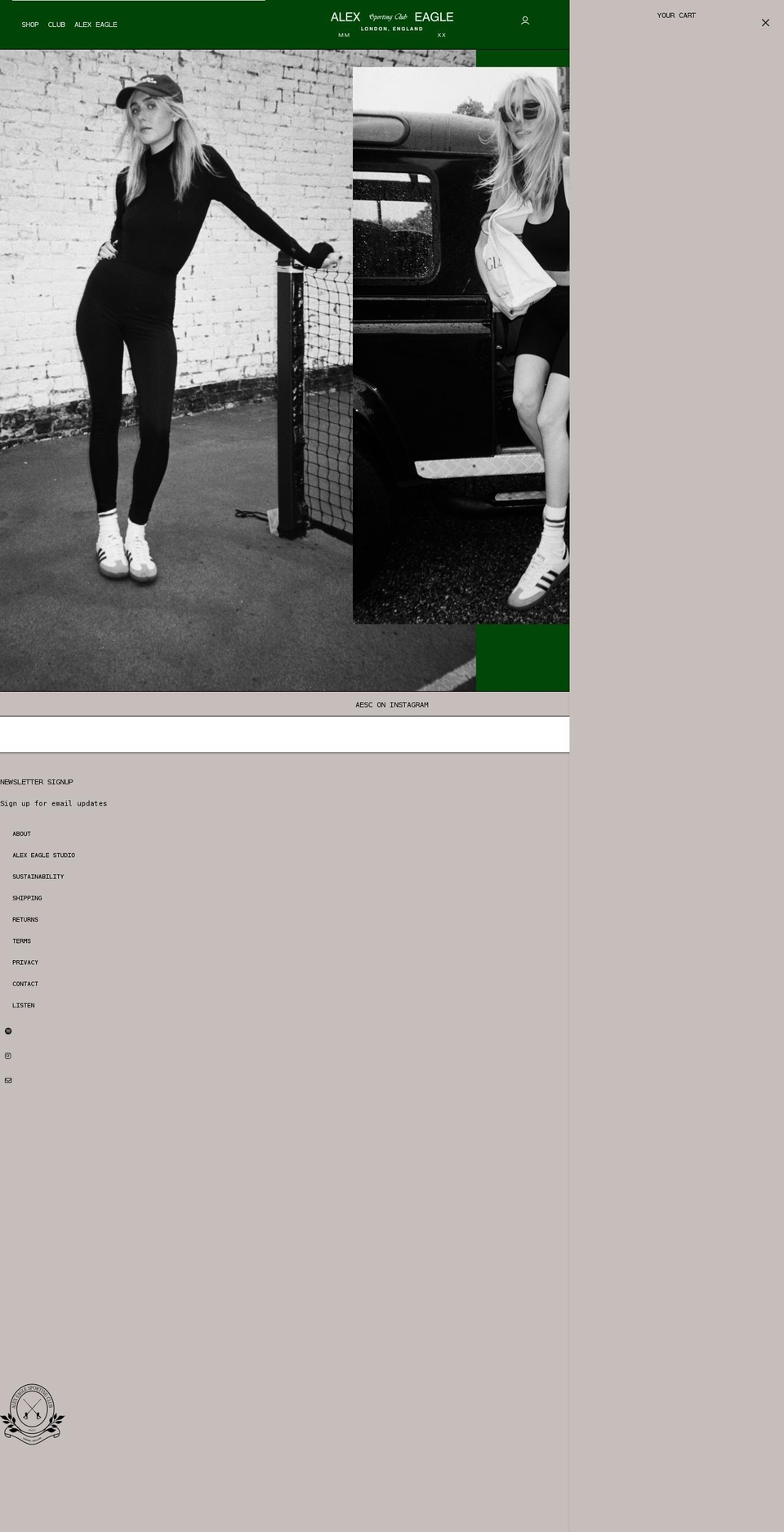 alexeaglesportingclub.com shopify website screenshot