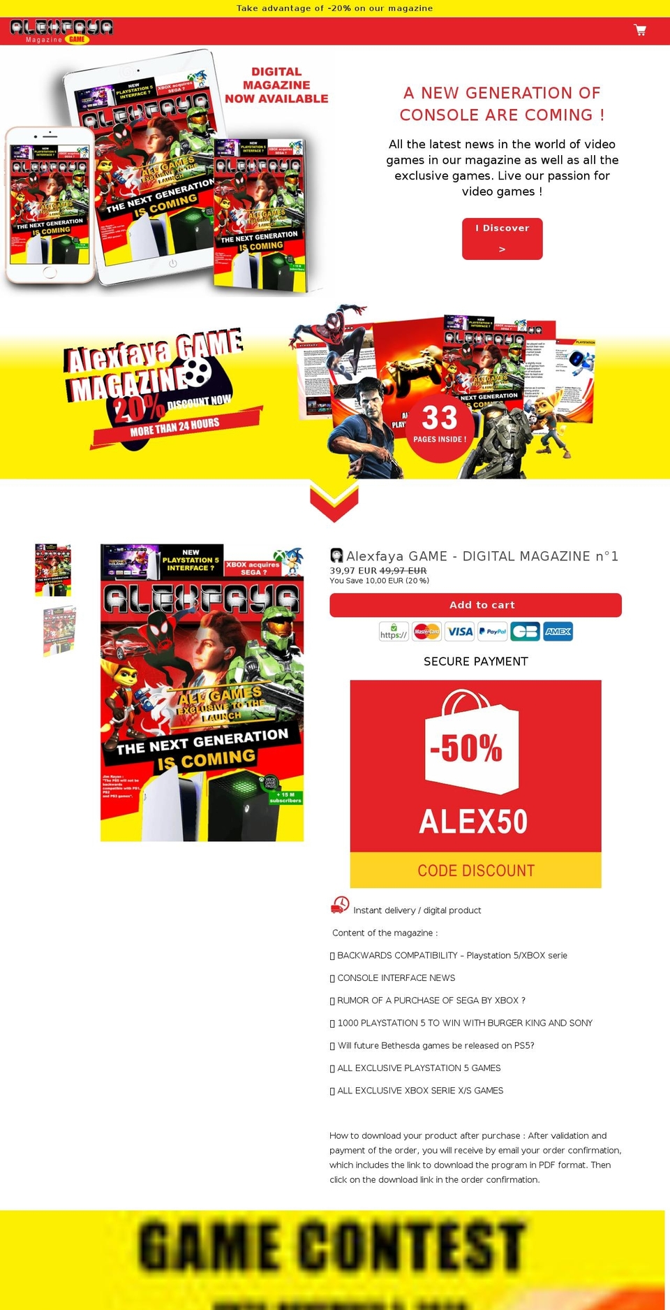 alexfaya.com shopify website screenshot