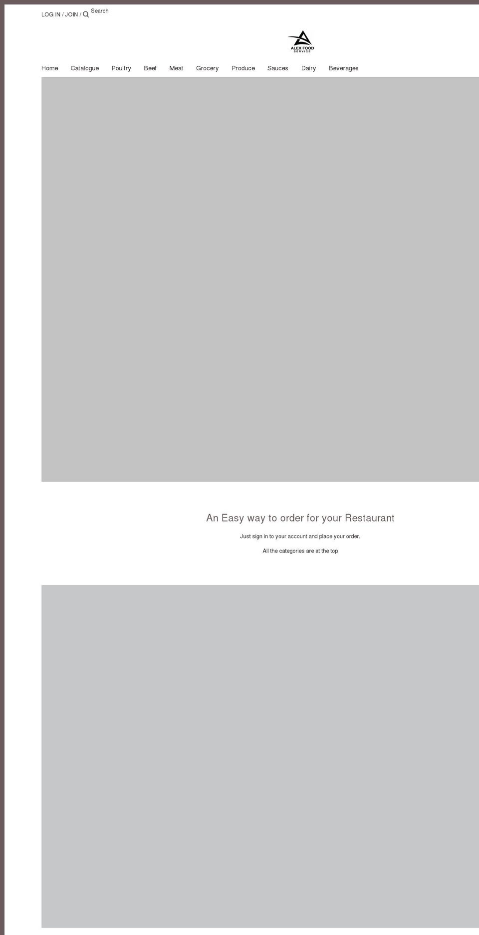 alexfoodservice.com shopify website screenshot