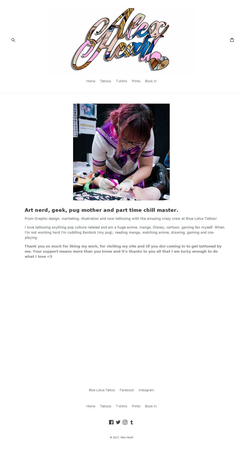 alexheart.com shopify website screenshot