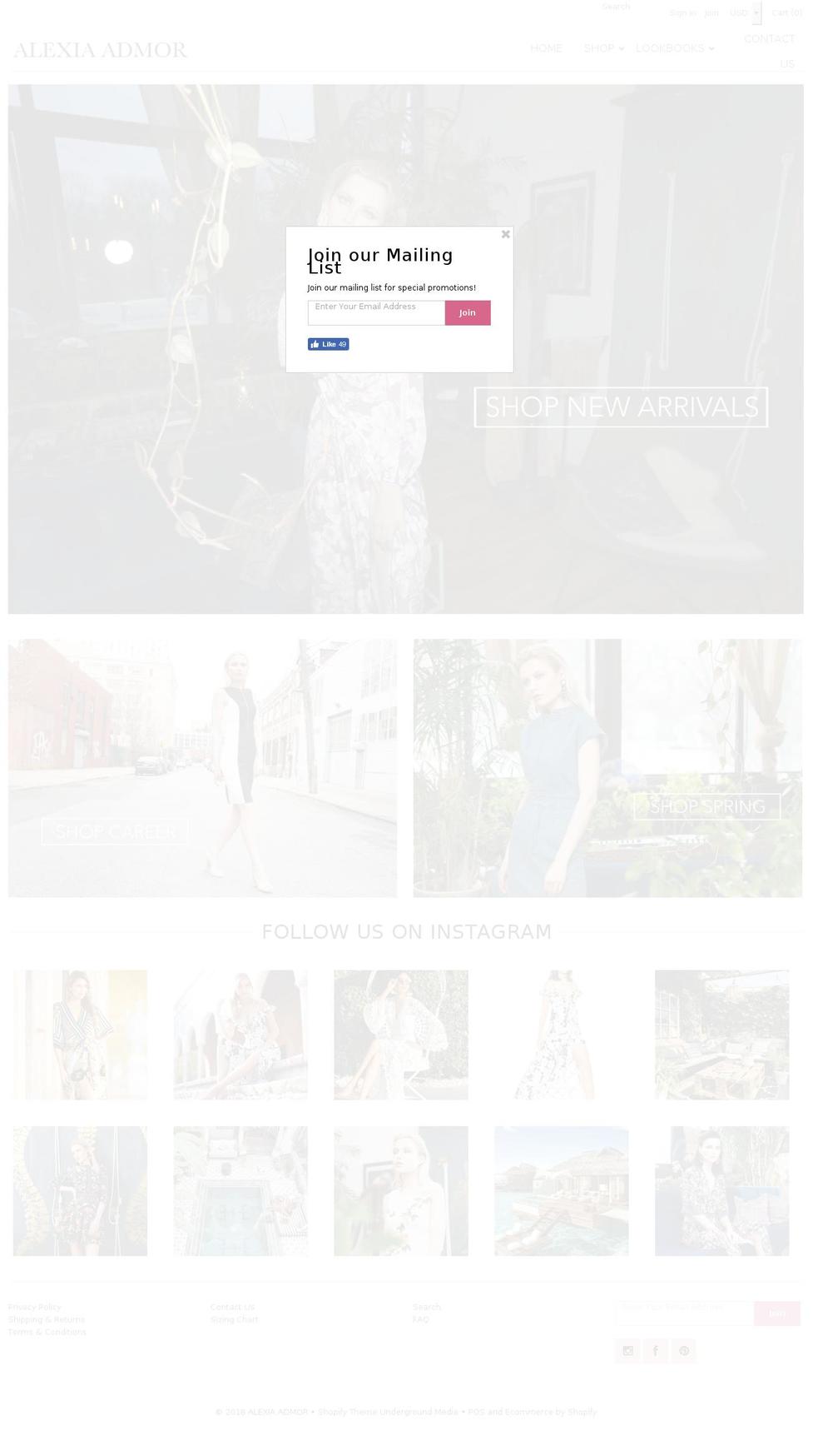 alexia-admor.com — Shopify storefront screenshot