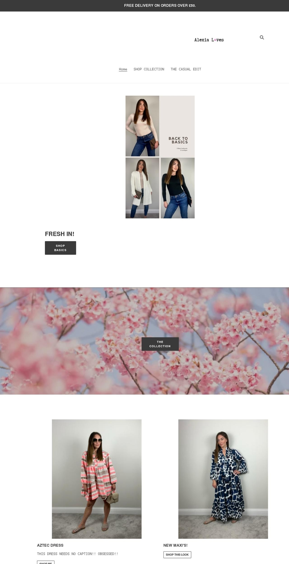 alexialoves.com shopify website screenshot