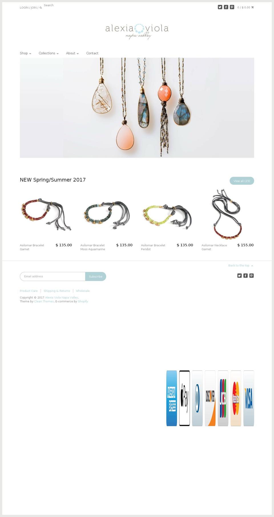 alexiaviola.com shopify website screenshot