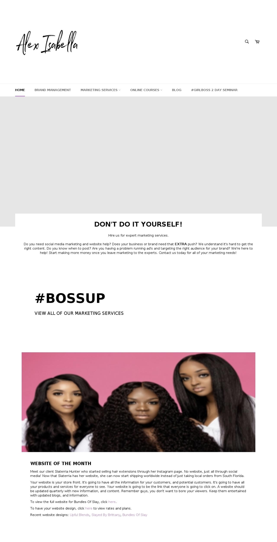 alexisabella.net shopify website screenshot