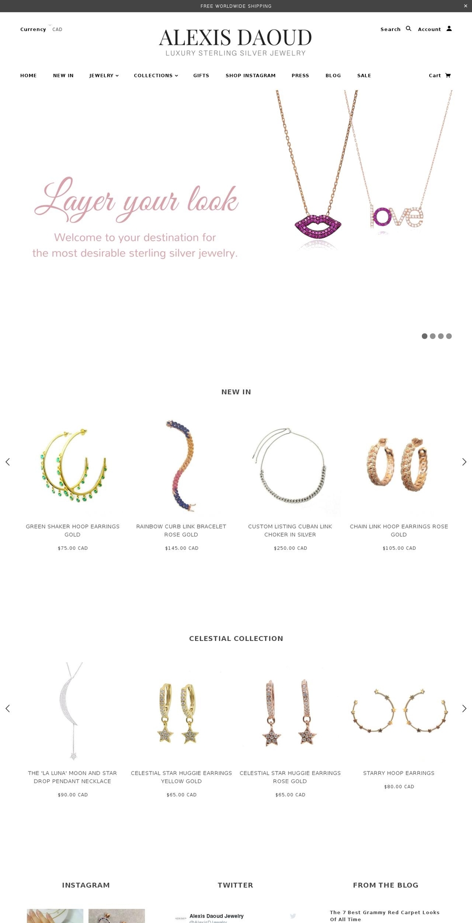 alexisdaoudjewelry.com — Shopify storefront screenshot