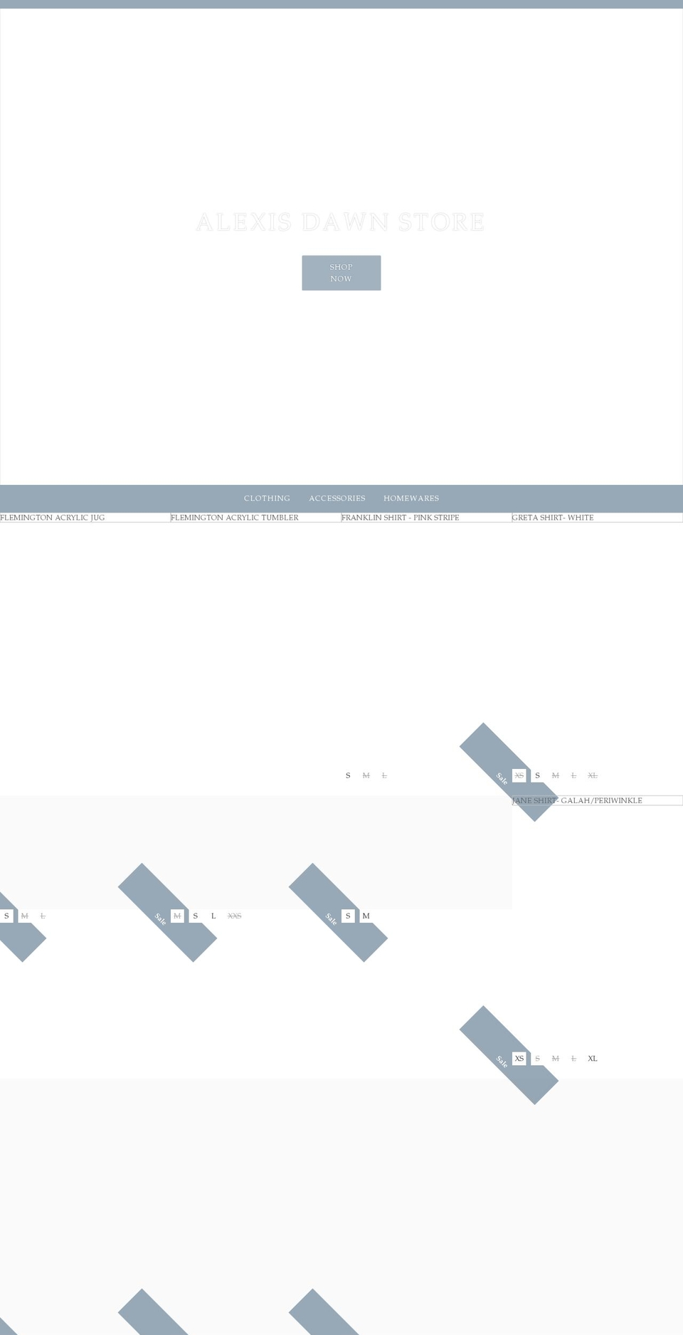 alexisdawn.net shopify website screenshot