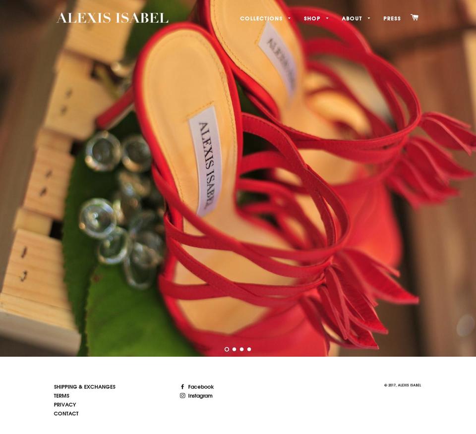 alexisisabel.com shopify website screenshot
