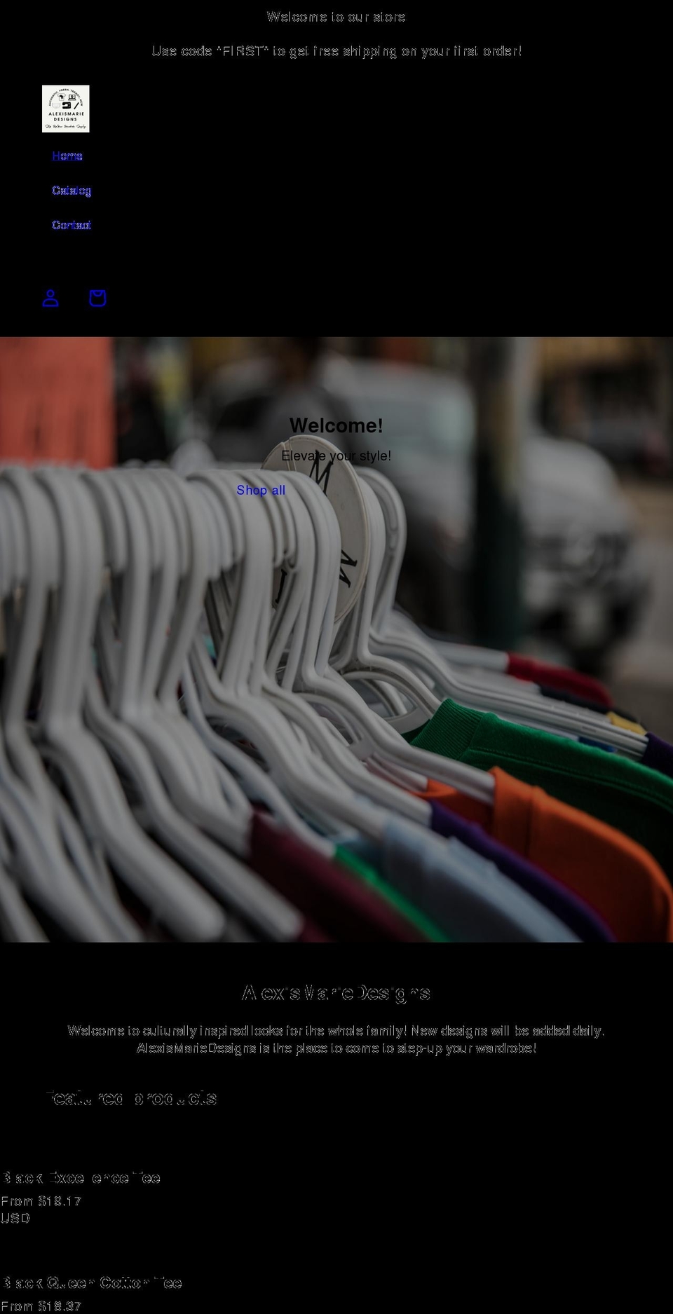 alexismariedesigns.com shopify website screenshot