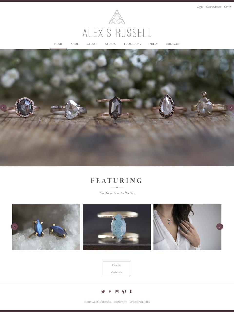 alexisrussell.com shopify website screenshot