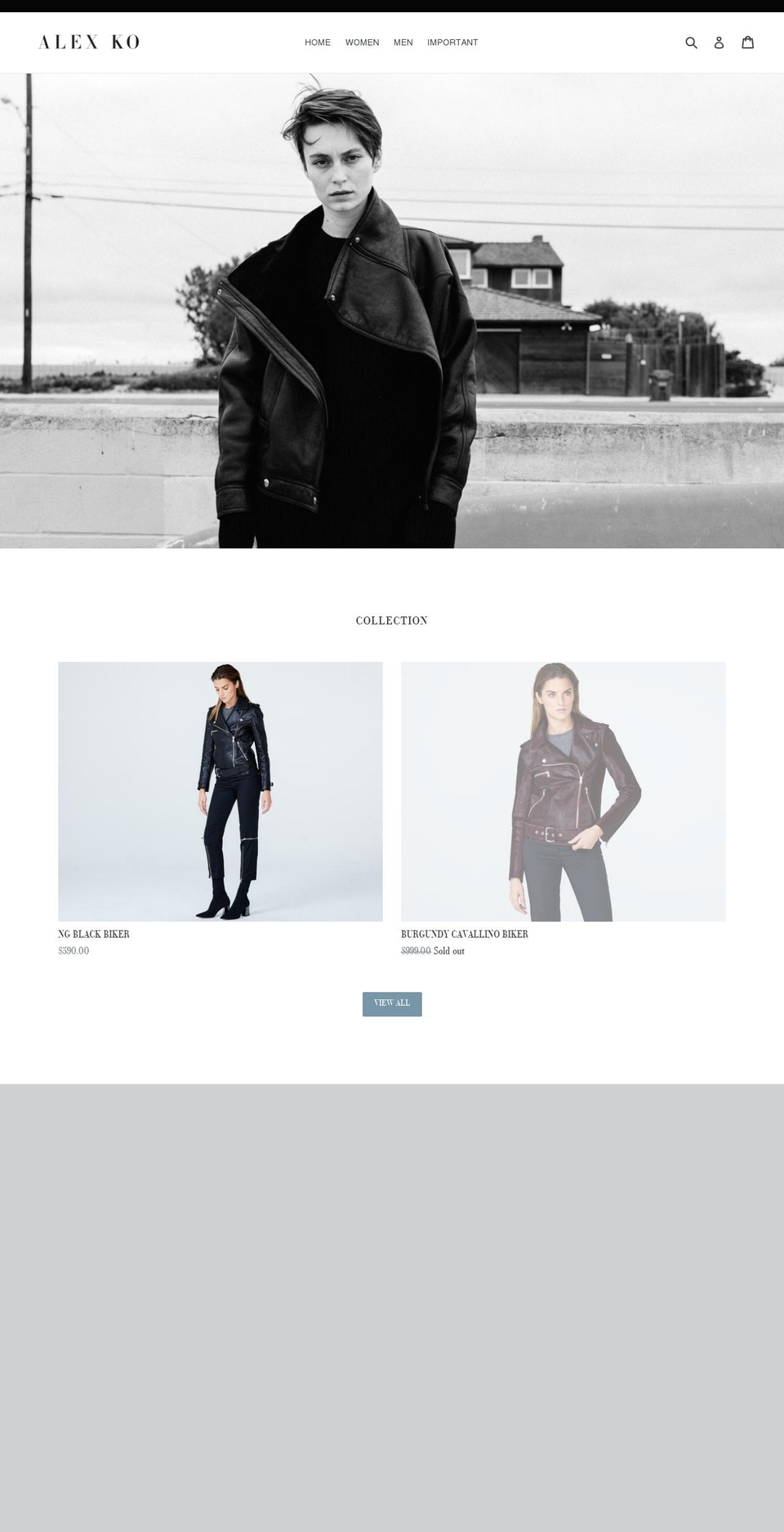alexkoleather.com — Shopify storefront screenshot