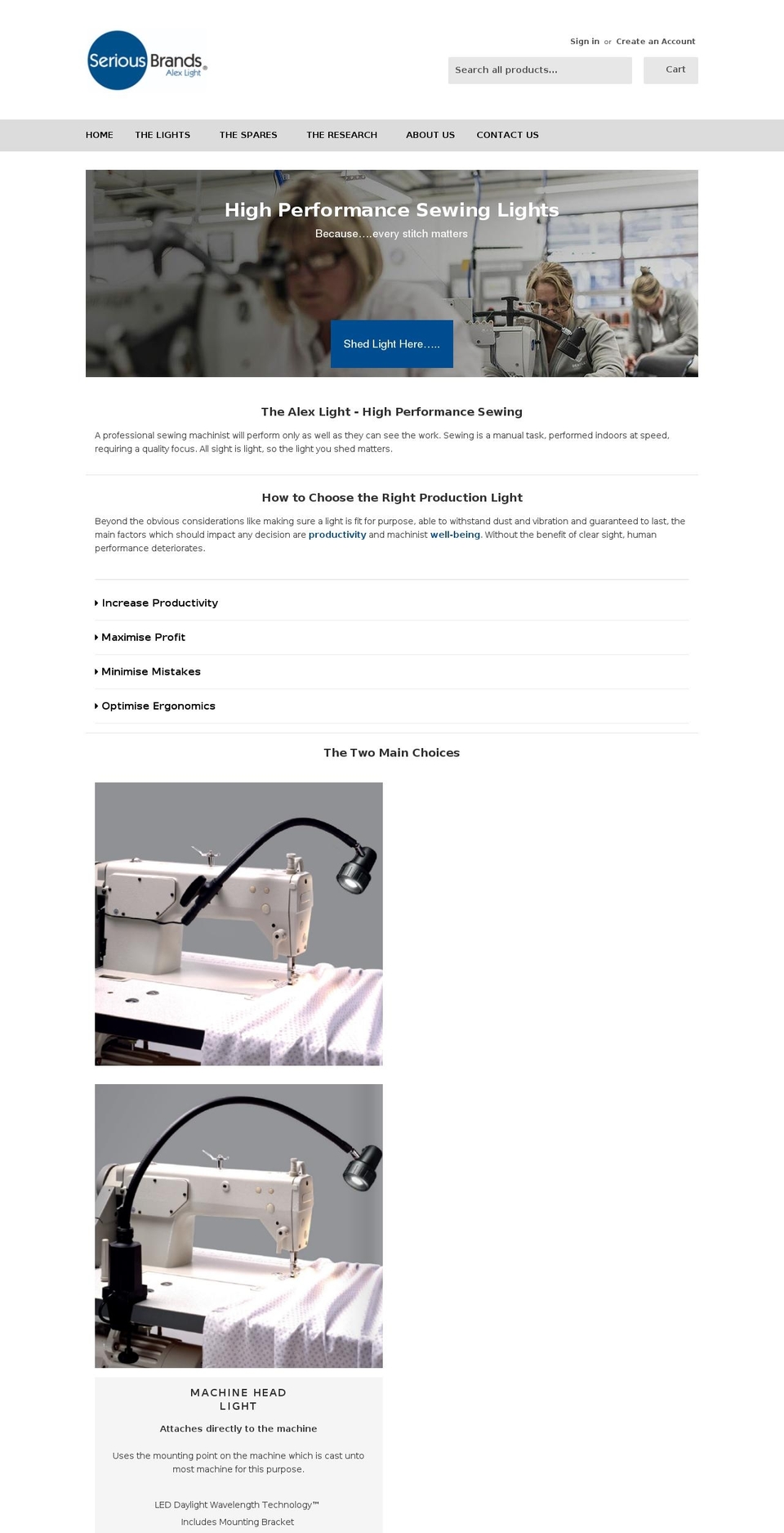 alexlight.com shopify website screenshot