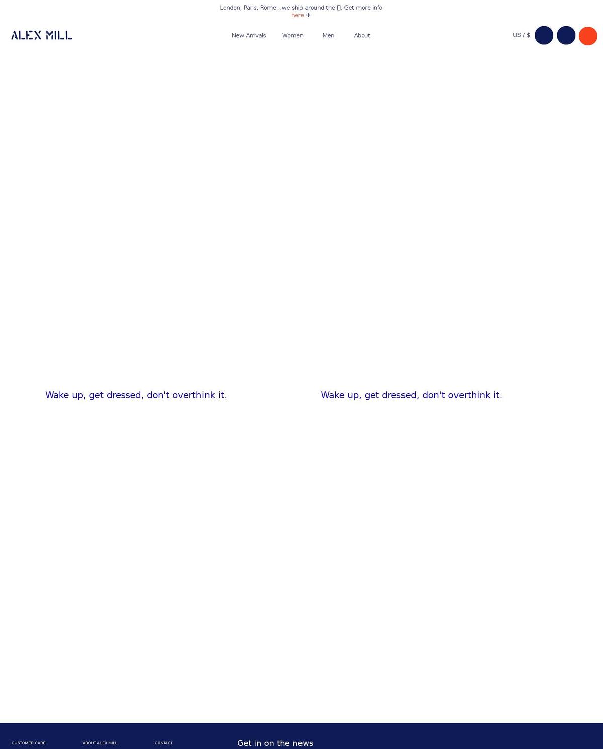 alexmill.com shopify website screenshot