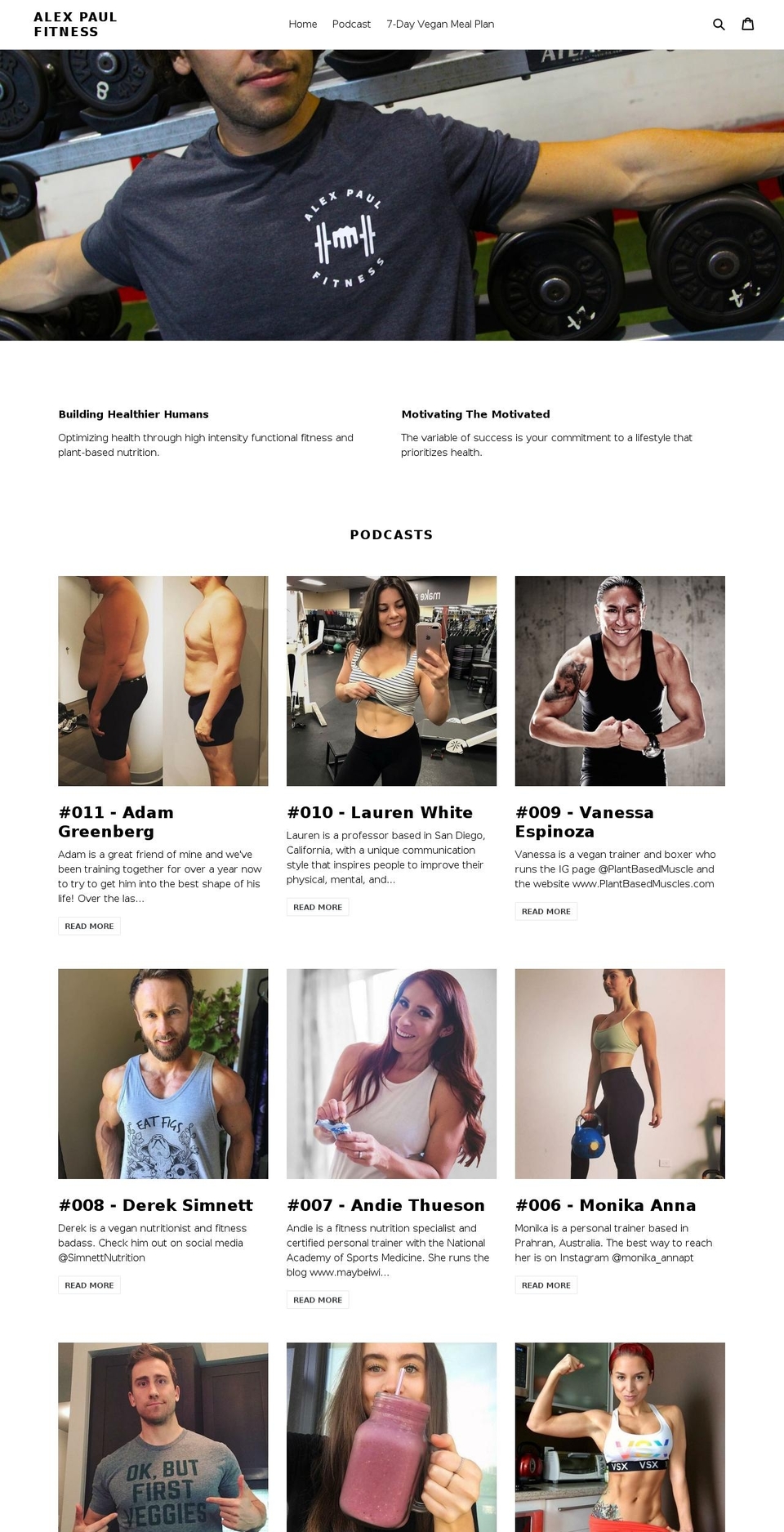 alexpaulfitness.com — Shopify storefront screenshot