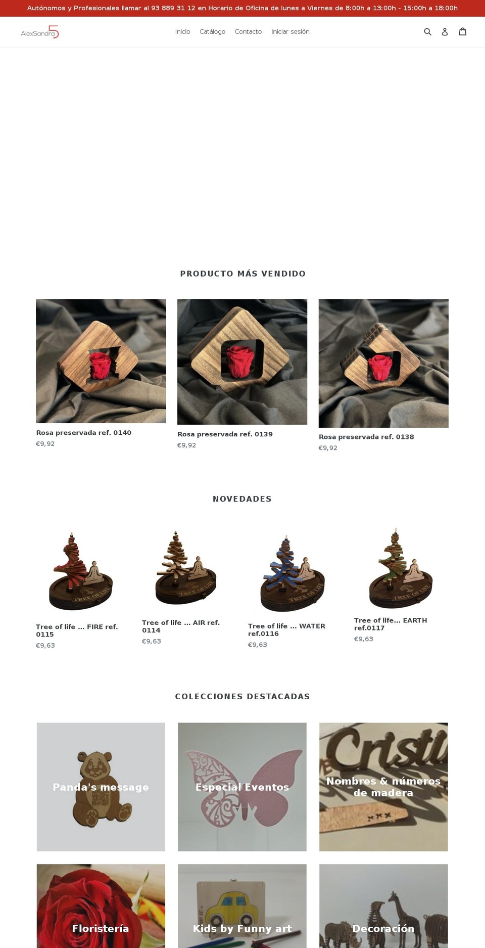 alexsandra5.com — Shopify storefront screenshot