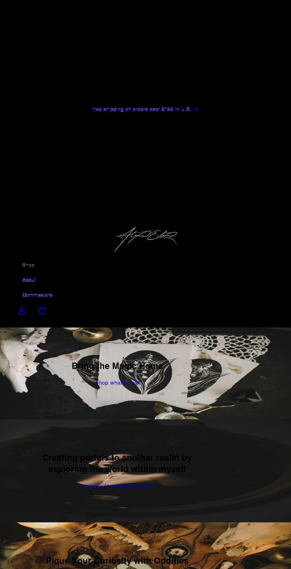 alexuselaine.com shopify website screenshot