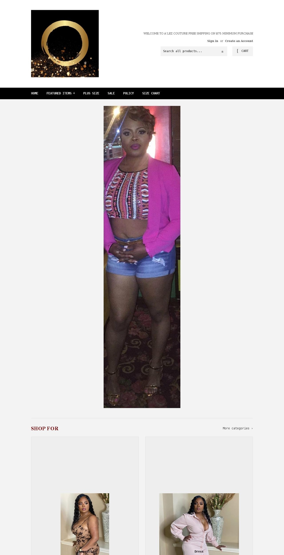 alezcouturellc.com shopify website screenshot