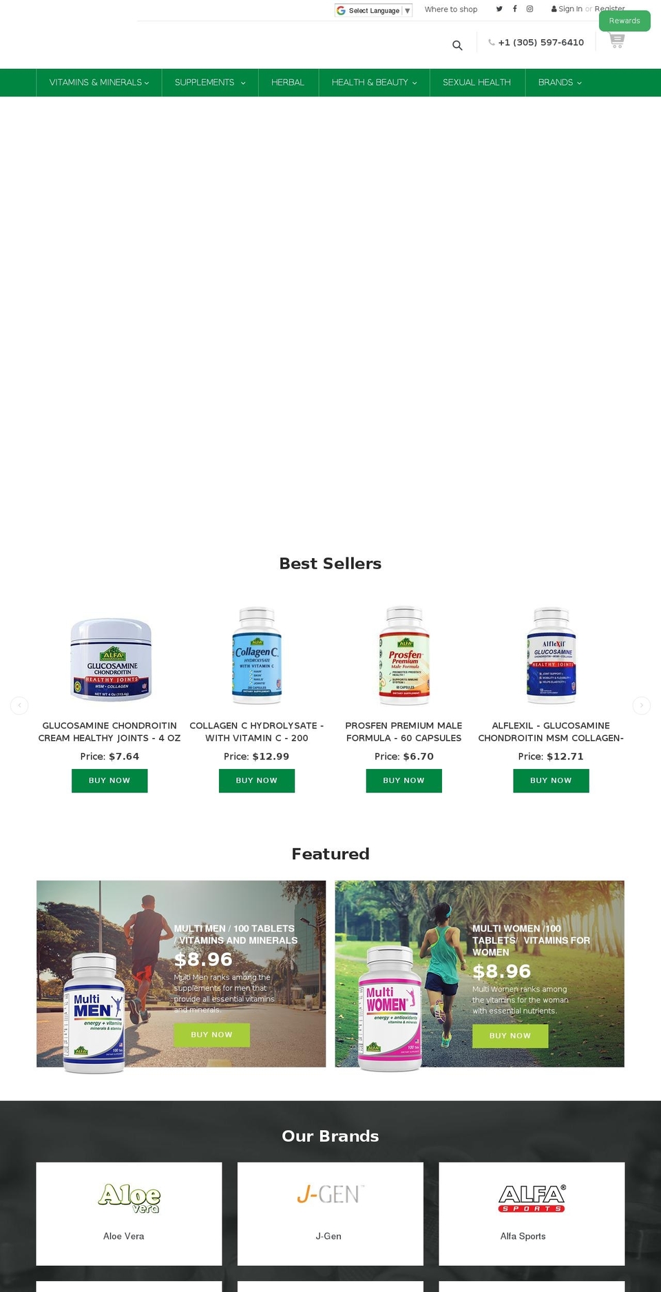 Alfavitaminsonlinestore Shopify theme site example alfa-best-supplements.com