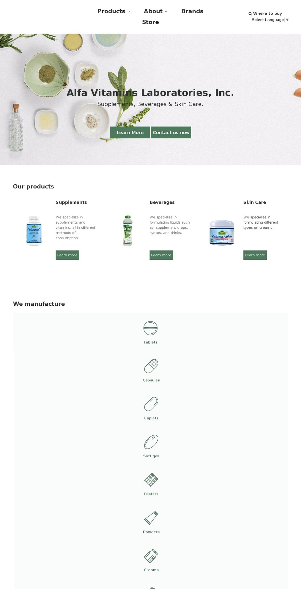alfamanufacturingllc.com — Shopify storefront screenshot