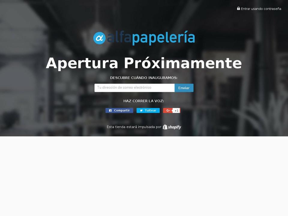alfapapeleria.com shopify website screenshot