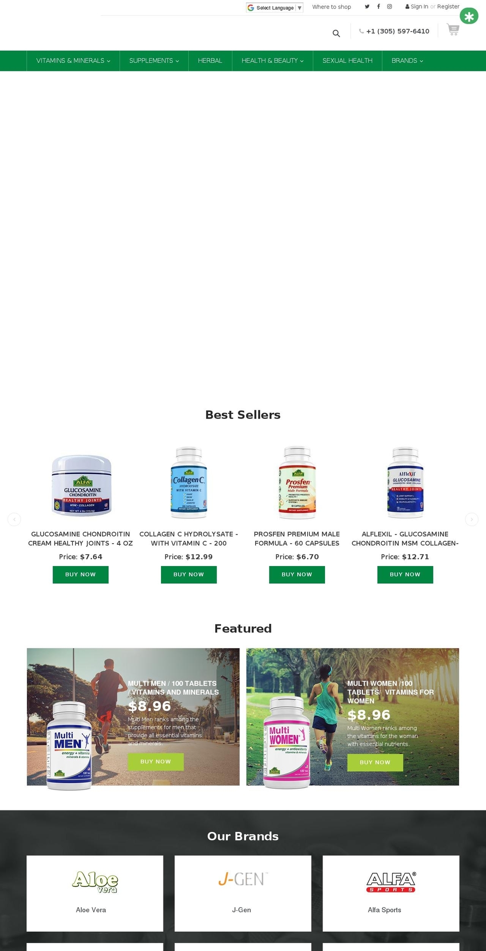 Alfavitaminsonlinestore Shopify theme site example alfasportsnutrition.com