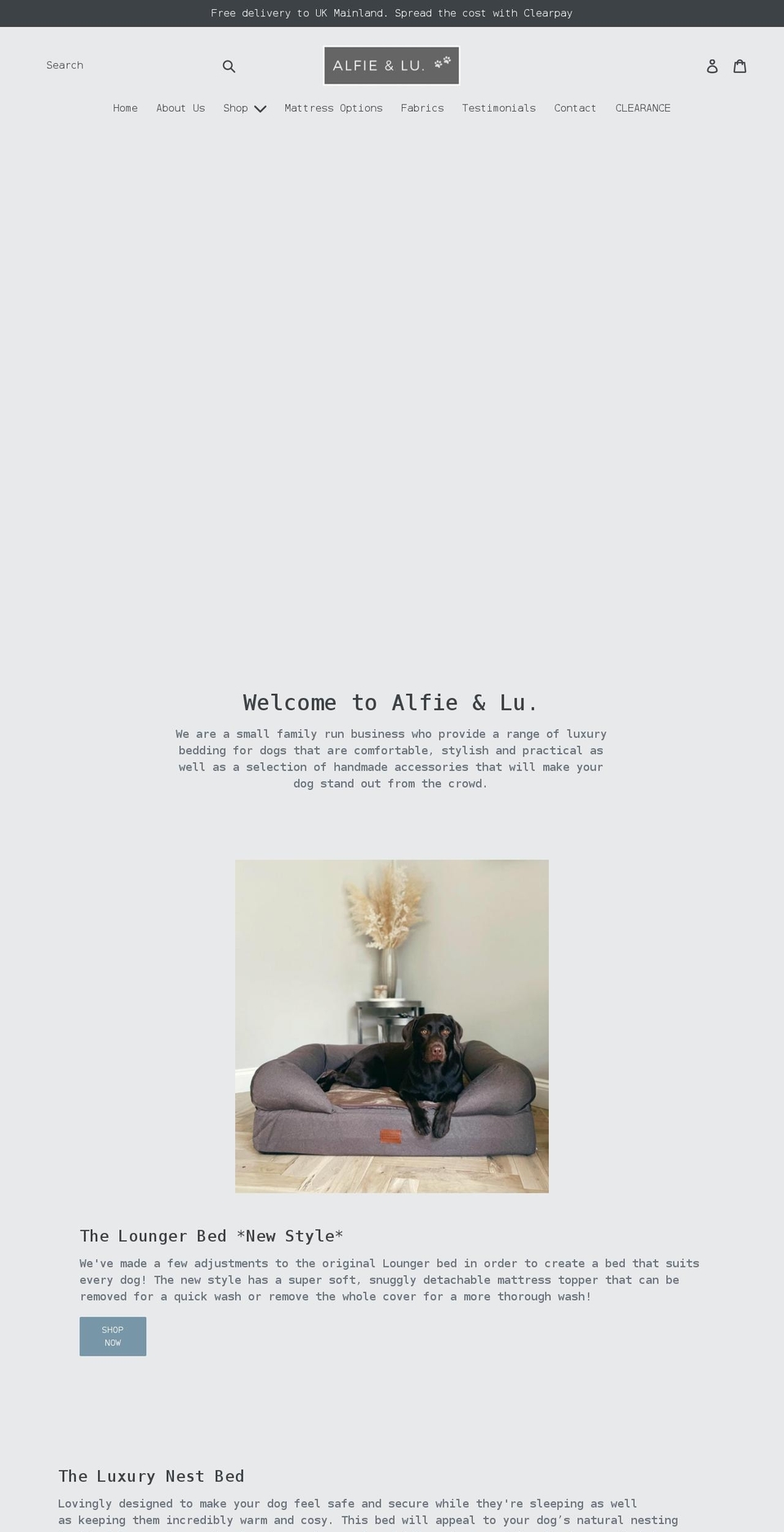 alfieandlu.com shopify website screenshot