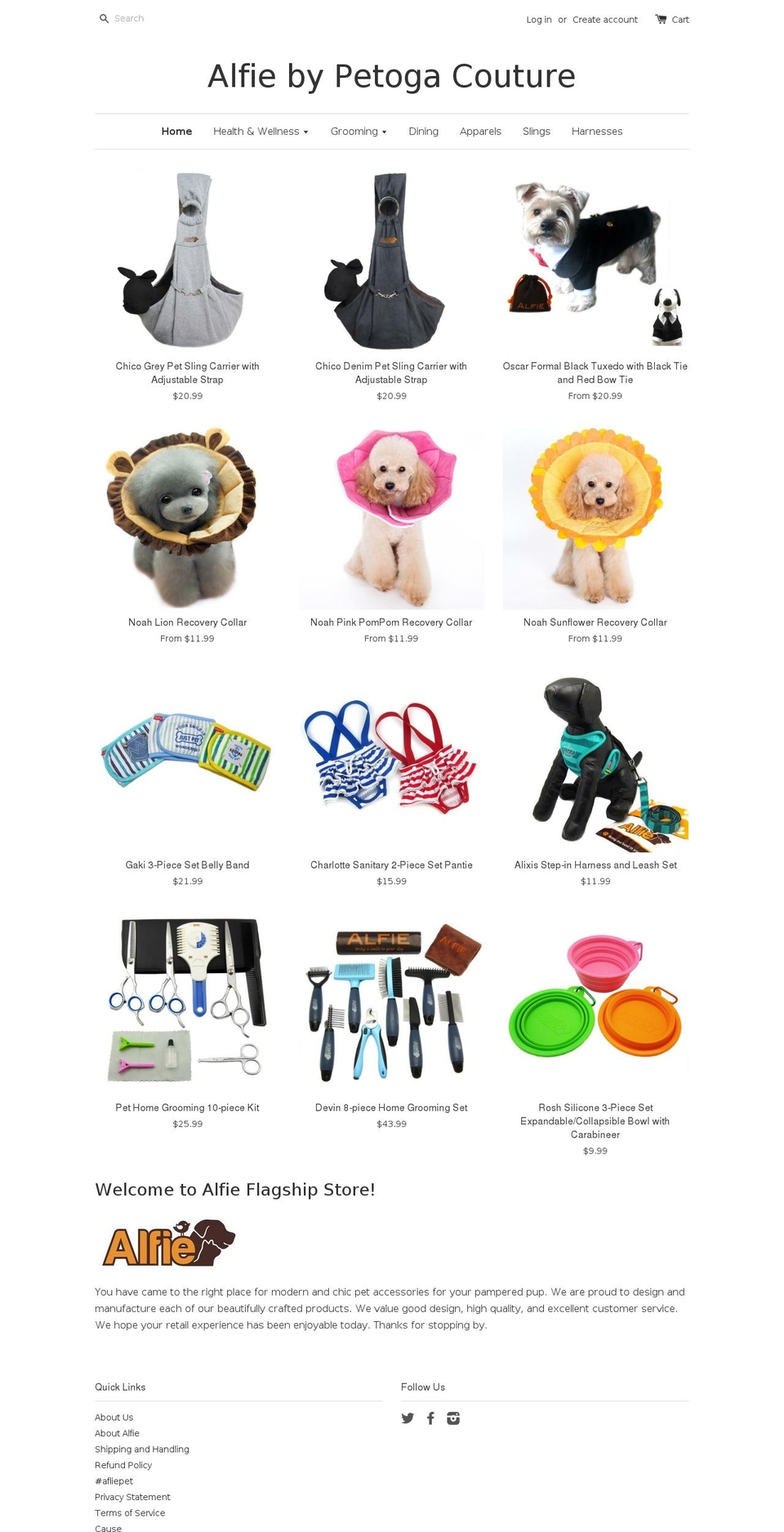 alfiepet.com shopify website screenshot