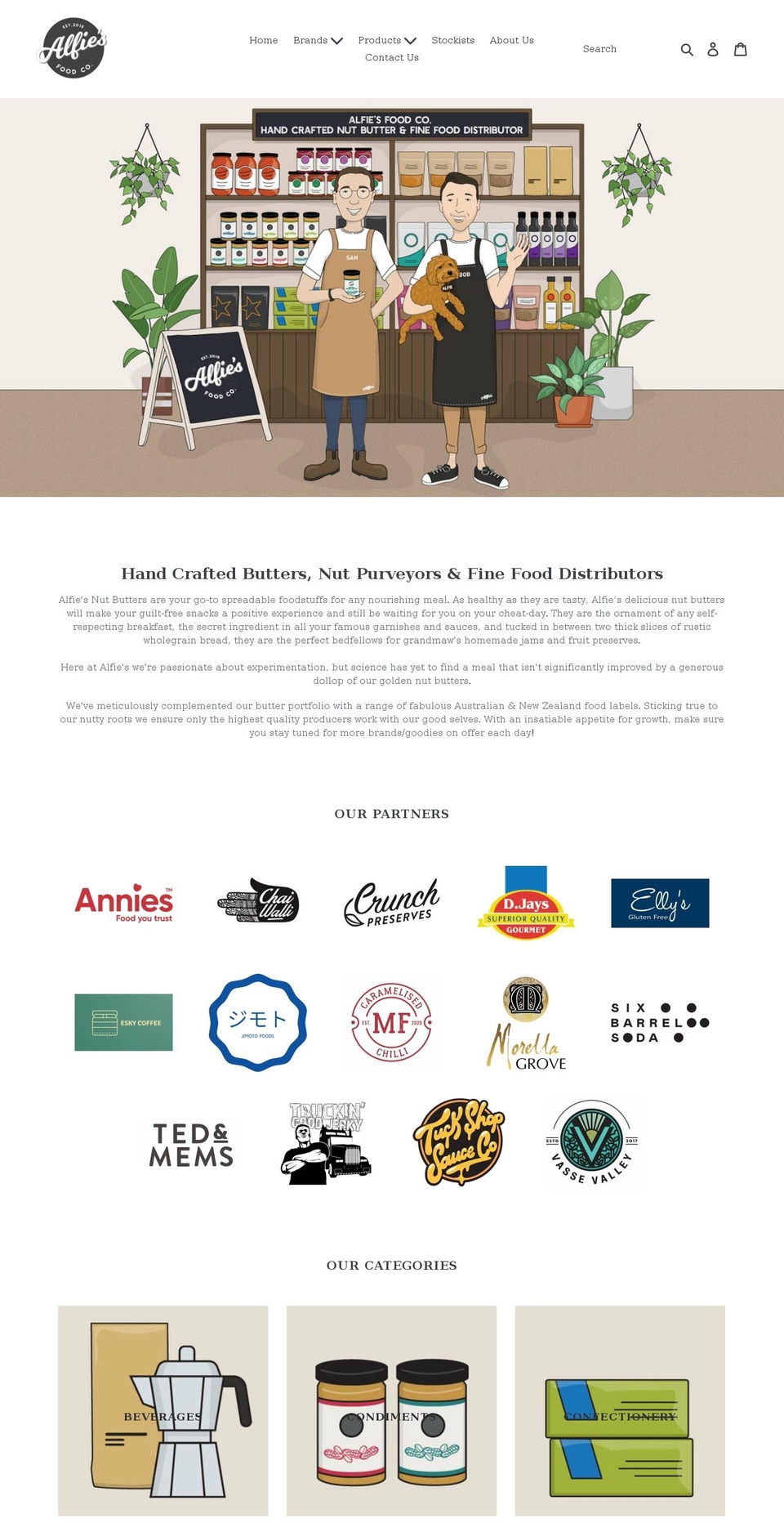 alfiesfoodco.com.au shopify website screenshot
