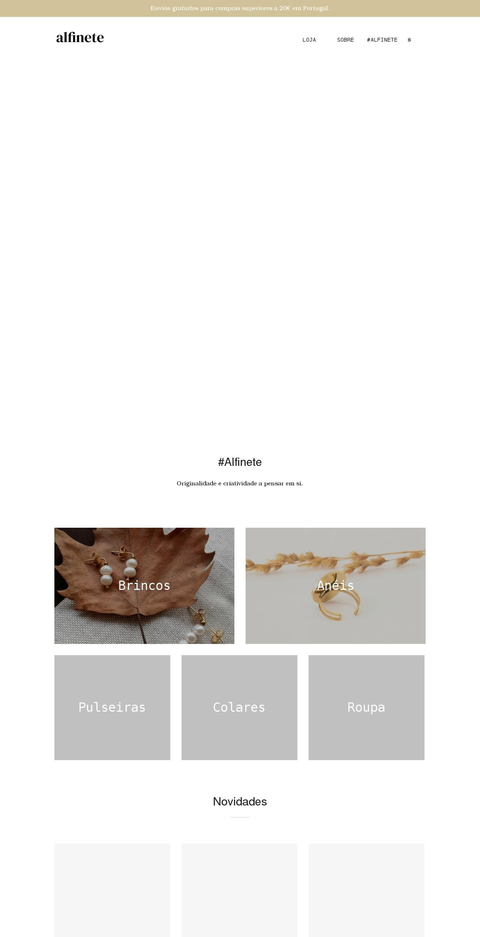 alfinete-store.com shopify website screenshot