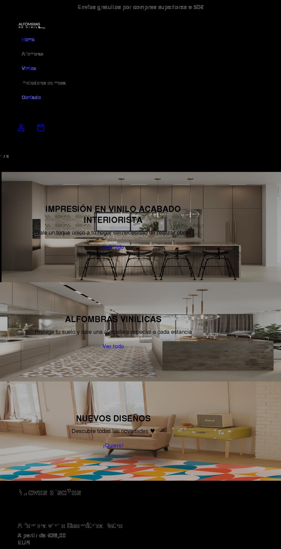 alfombrasdevinilo.es shopify website screenshot