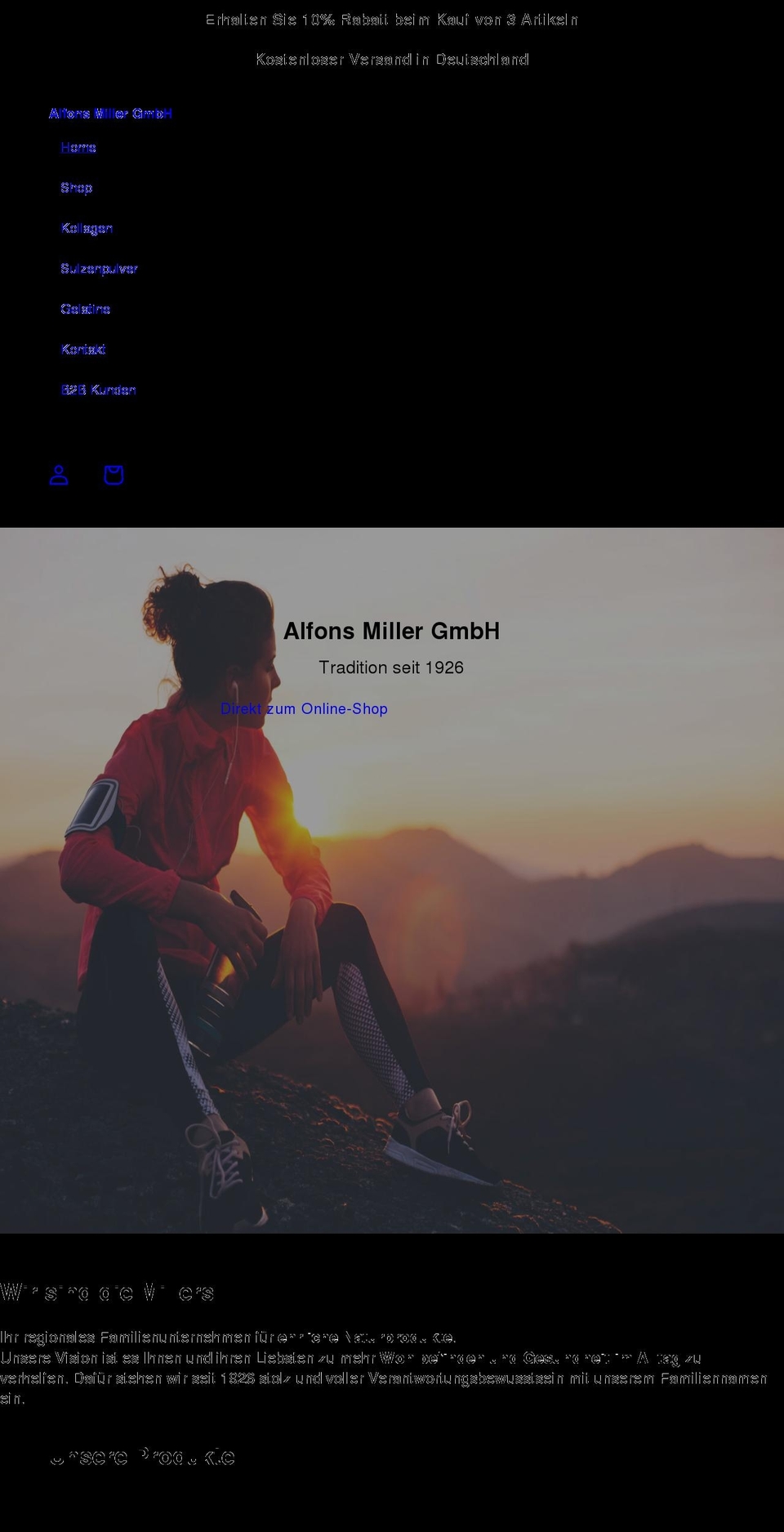 alfonsmiller.com shopify website screenshot
