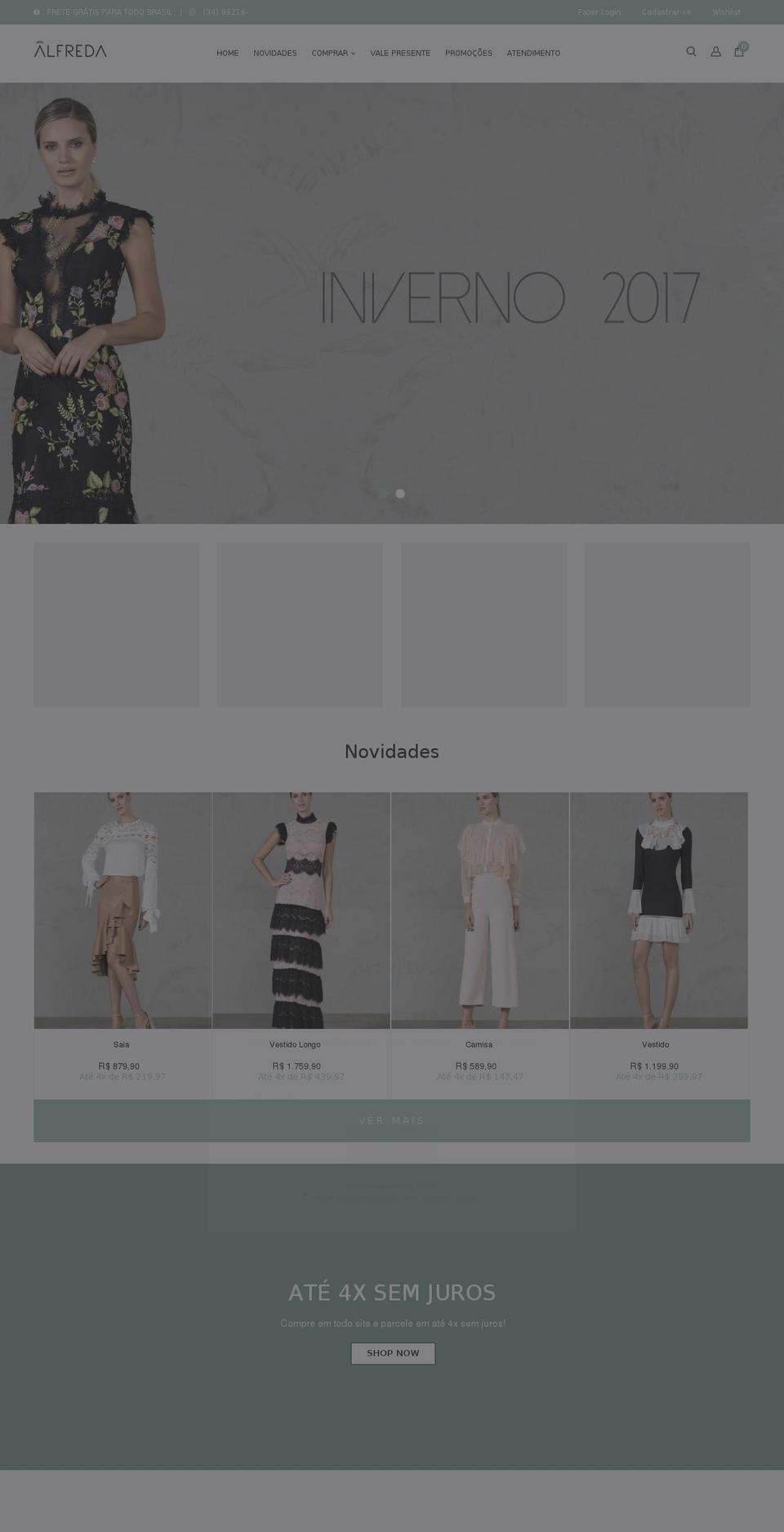 alfredaoficial.com shopify website screenshot